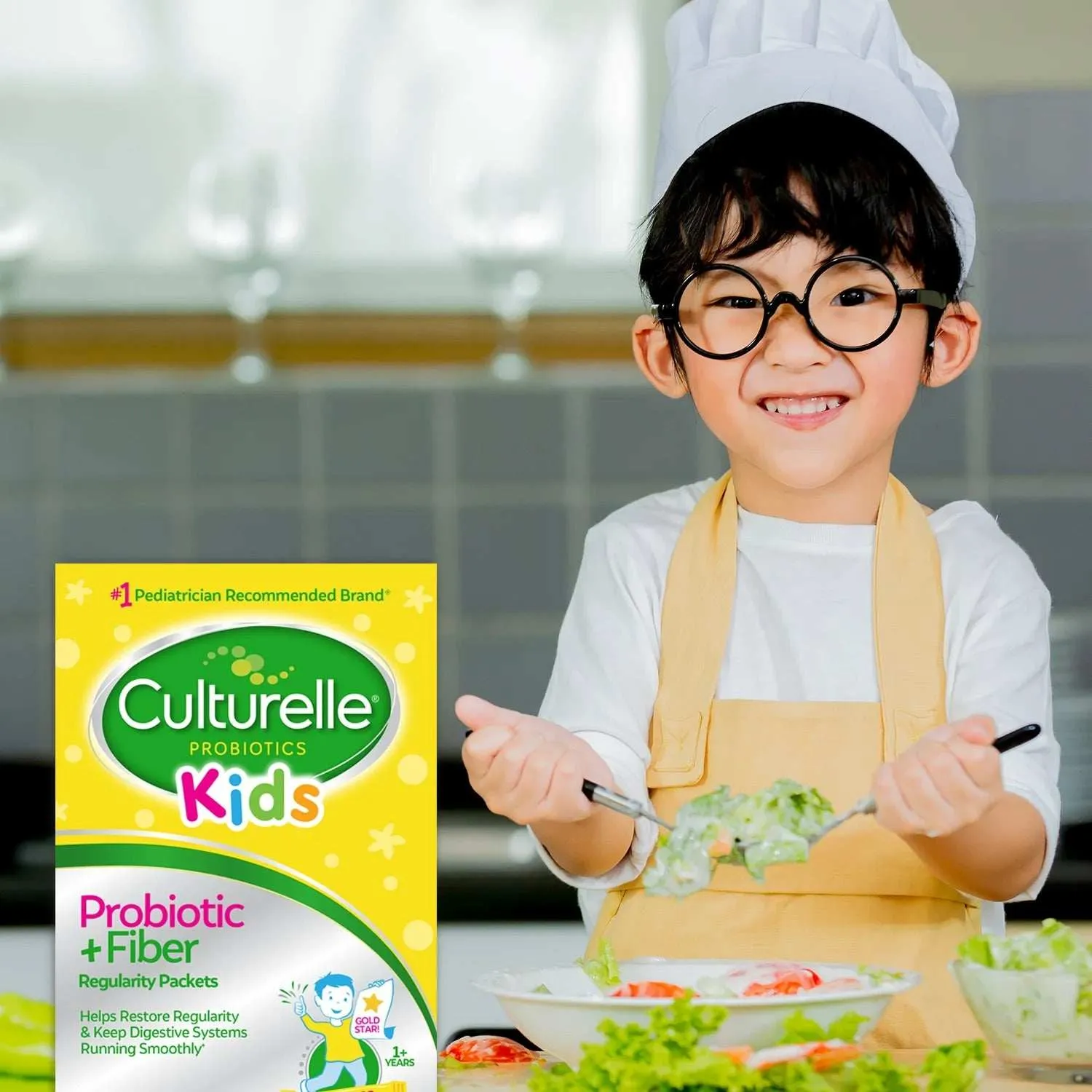 Culturelle Kids Digestive Health Probiotic   Fiber Powder Packets - 24 Ct