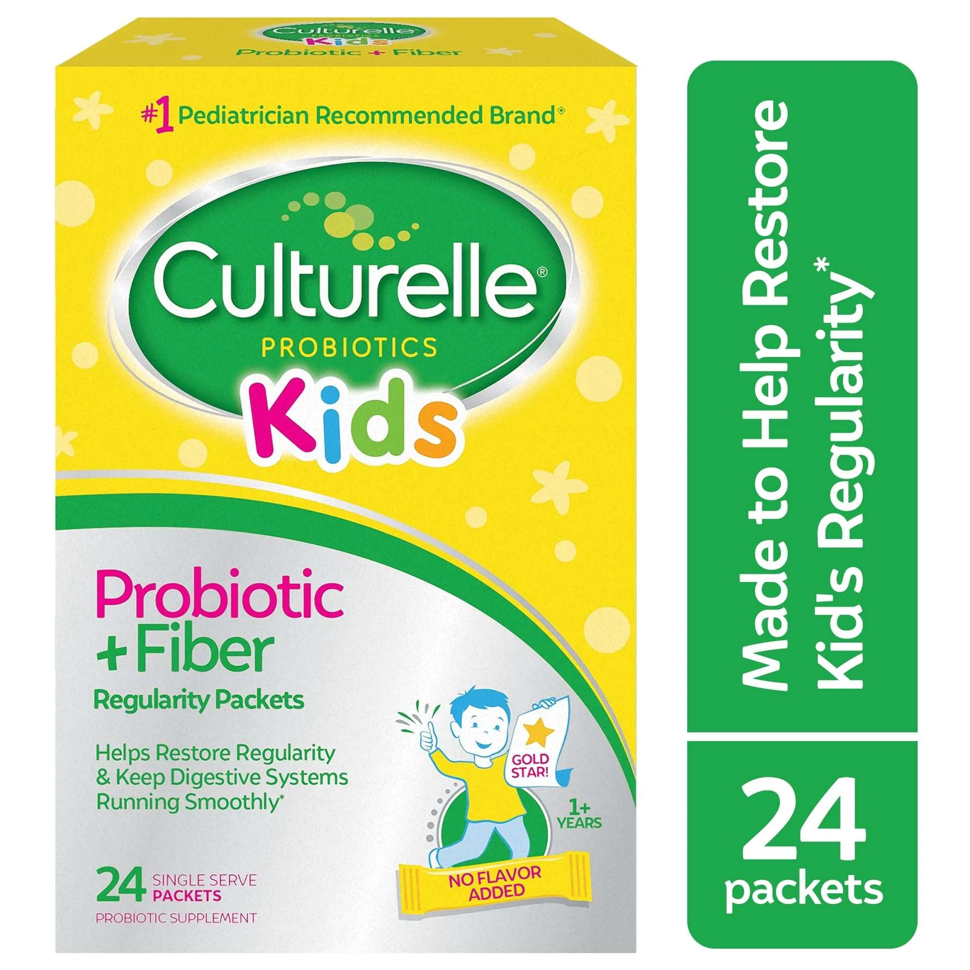 Culturelle Kids Digestive Health Probiotic   Fiber Powder Packets - 24 Ct
