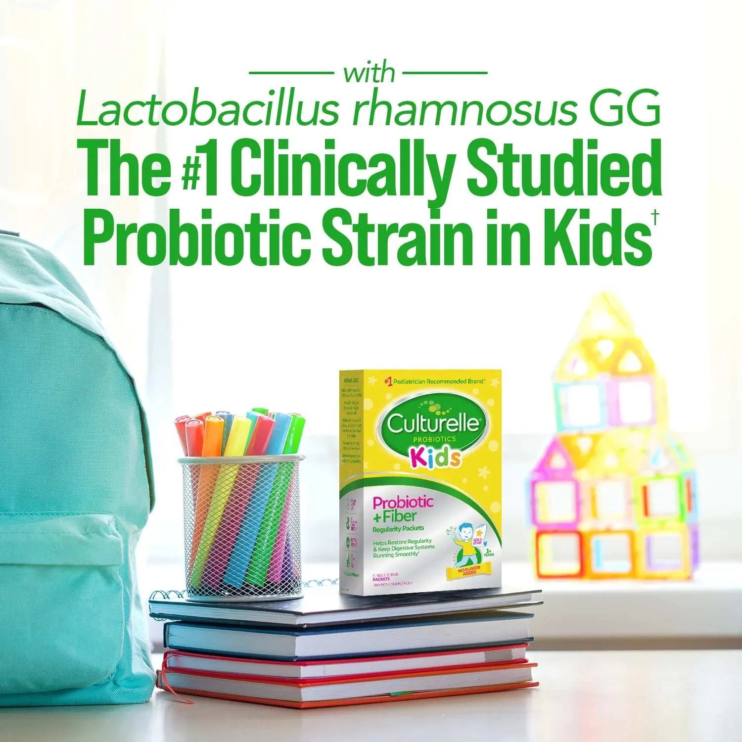 Culturelle Kids Digestive Health Probiotic   Fiber Powder Packets - 24 Ct