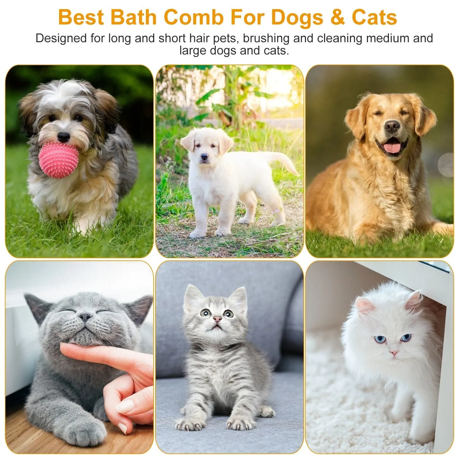Dog Bath Brush Anti-Skid Pet Grooming Shower Silicone Massage Comb