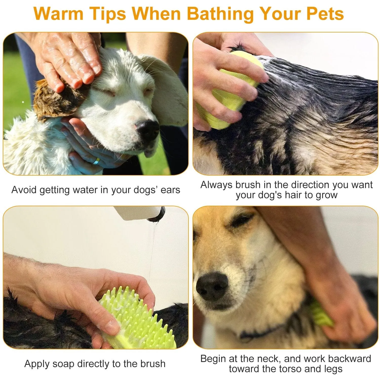 Dog Bath Brush Anti-Skid Pet Grooming Shower Silicone Massage Comb