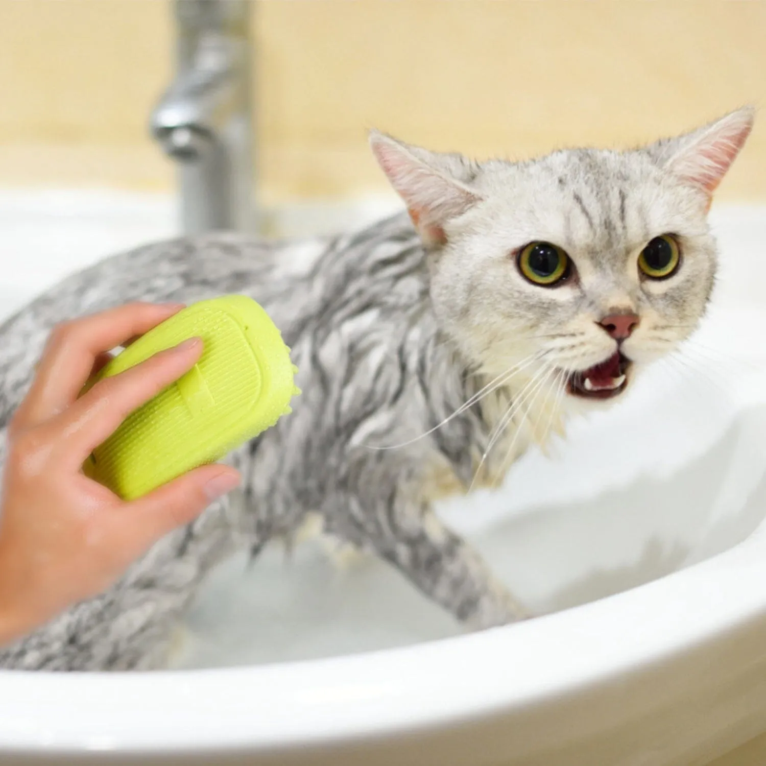 Dog Bath Brush Anti-Skid Pet Grooming Shower Silicone Massage Comb