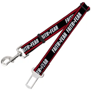 Dog Safety Seatbelt for Cars - FAITH Greater Than FEAR Stripe Red/Black/White
