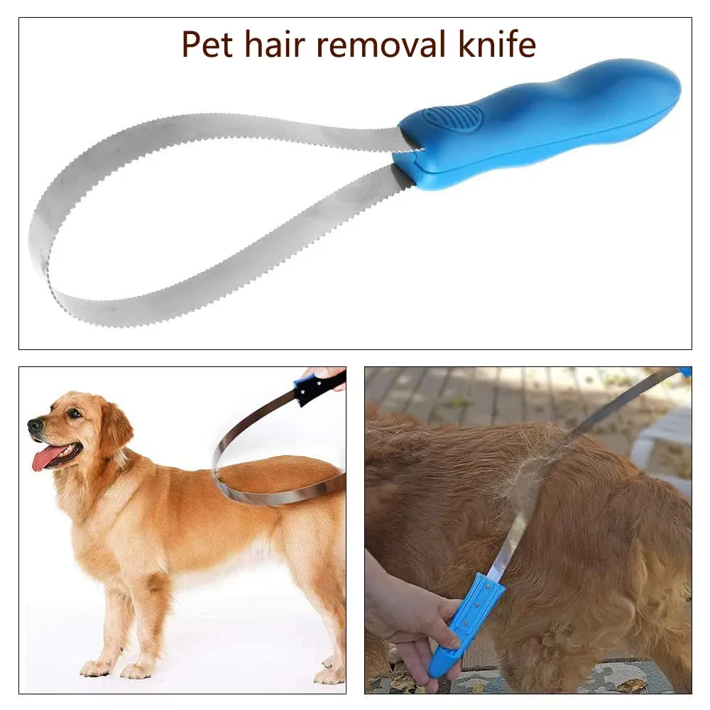 Dual-Sided Dog and Horse Grooming Blade - Stainless Steel Shedding Brush