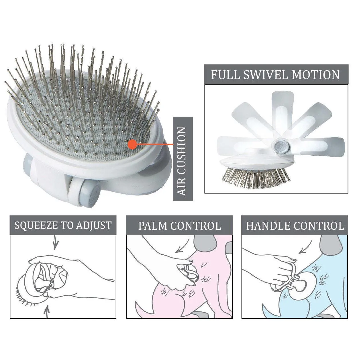 Gyrater Travel Pet Grooming Brush Care