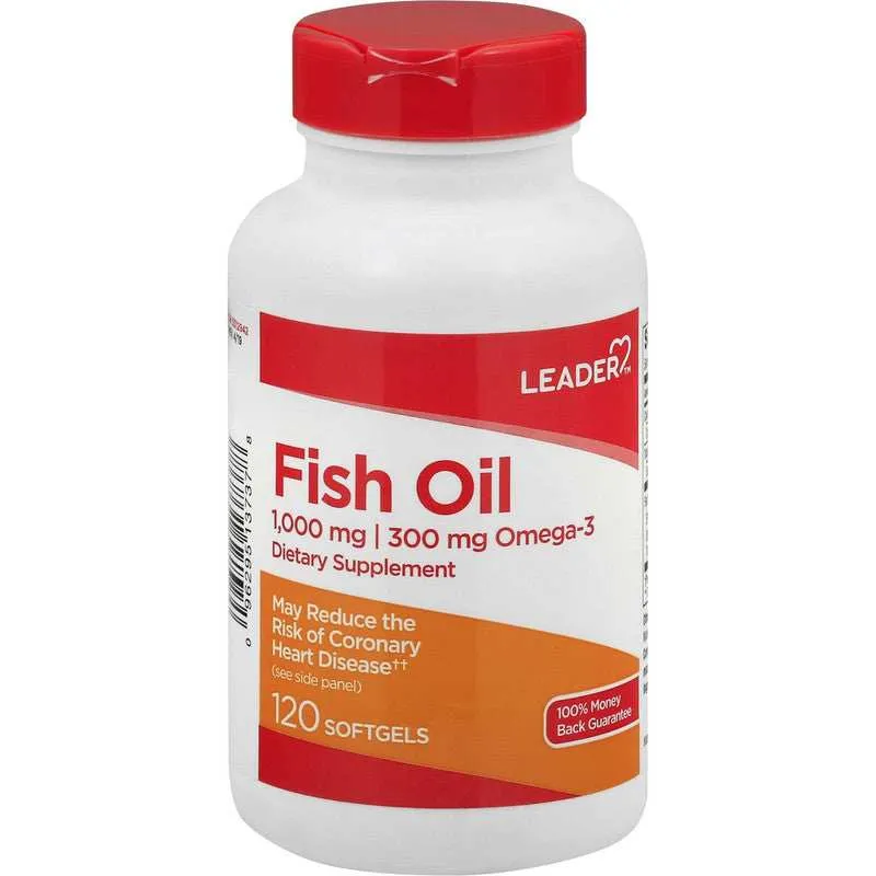Leader Fish Oil 1000Mg Omega-3 300mg Dietary Supplement Softgels - 120 Ct
