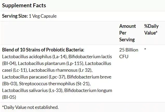 Now Foods, Probiotic-10, 25 Billion, 50 Veg Capsules