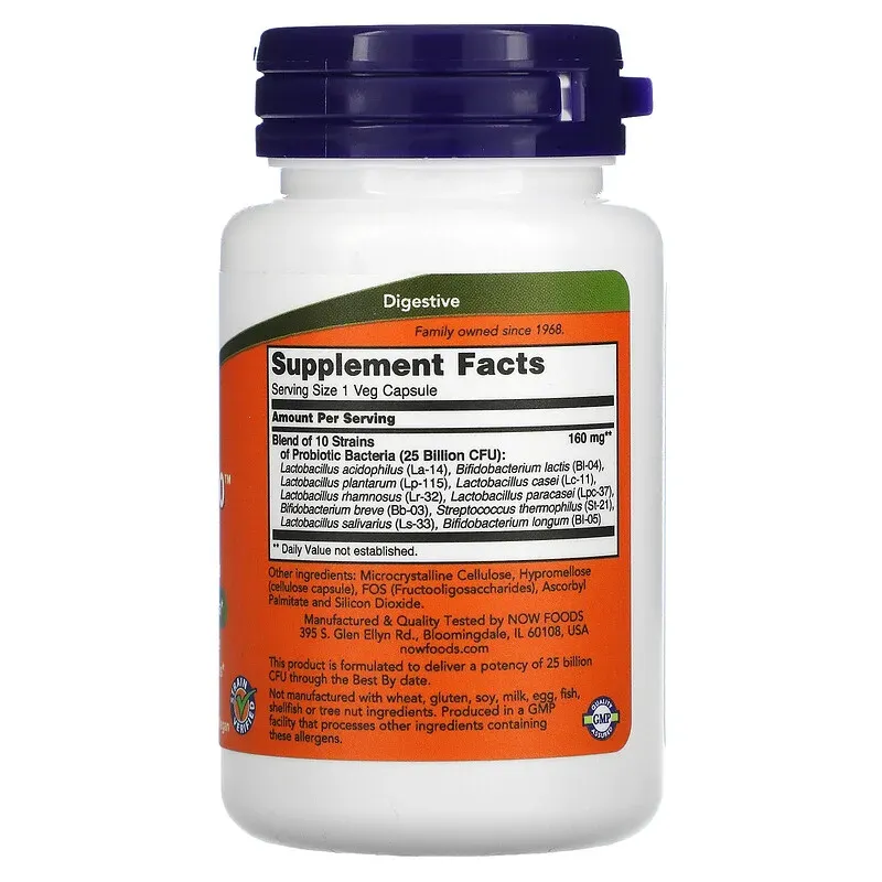 Now Foods, Probiotic-10, 25 Billion, 50 Veg Capsules