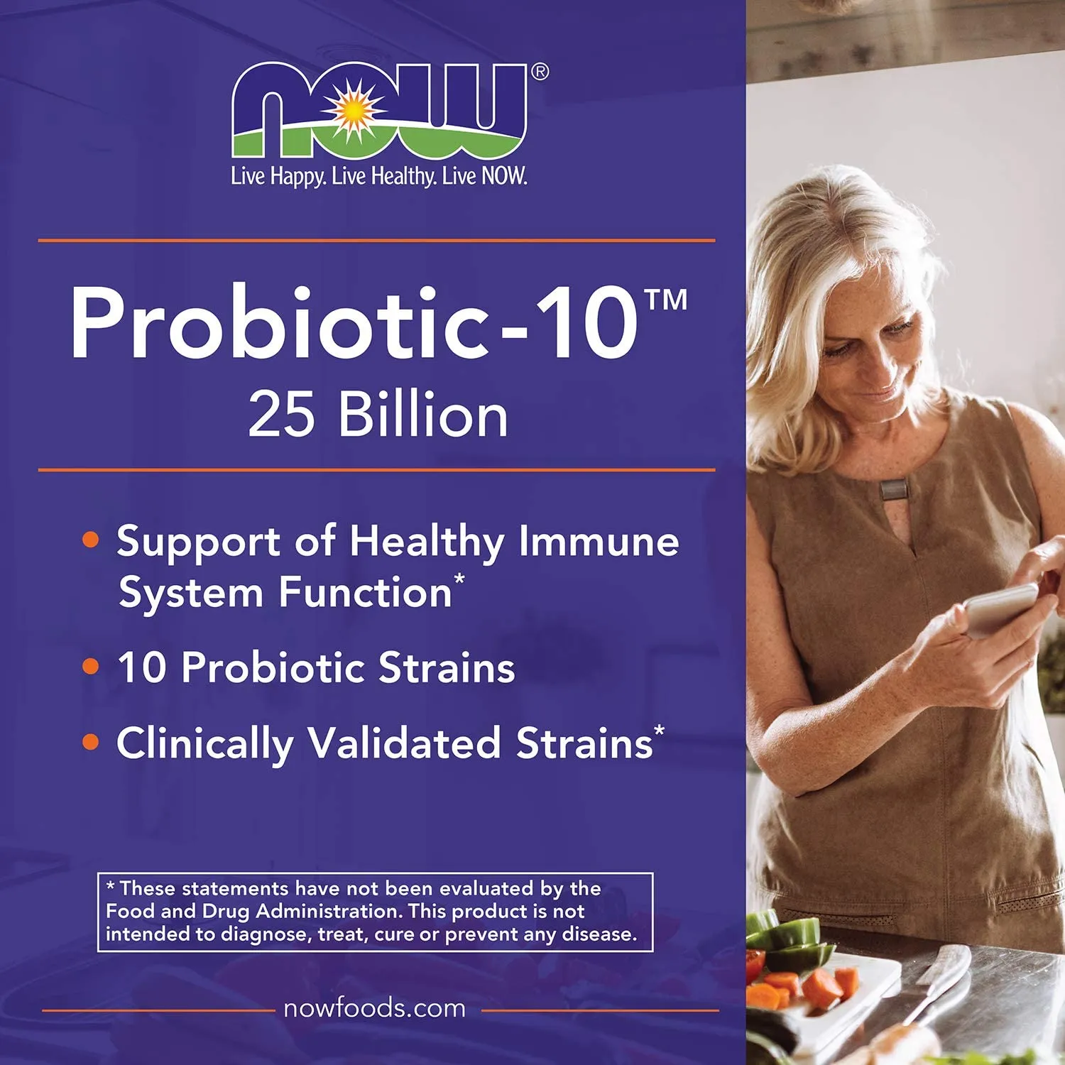 Now Foods, Probiotic-10, 25 Billion, 50 Veg Capsules