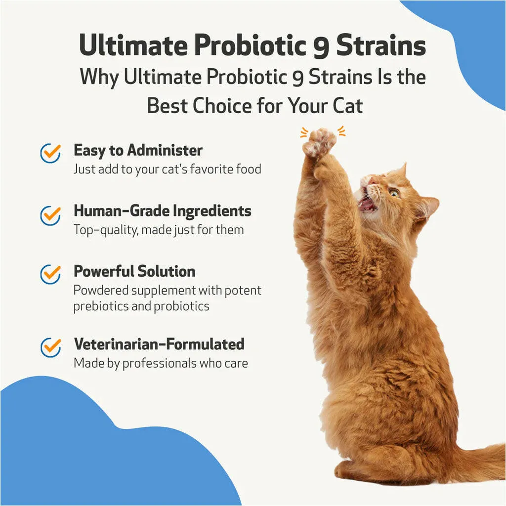 Ultimate Probiotic 9 Strains with Prebiotics for Cats (11.29 oz)