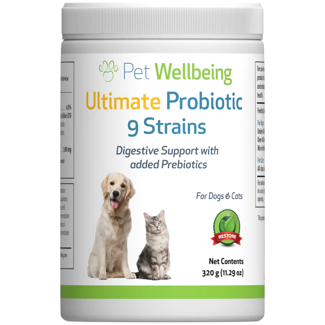 Ultimate Probiotic 9 Strains with Prebiotics - Gut Microbiome Health for Cats