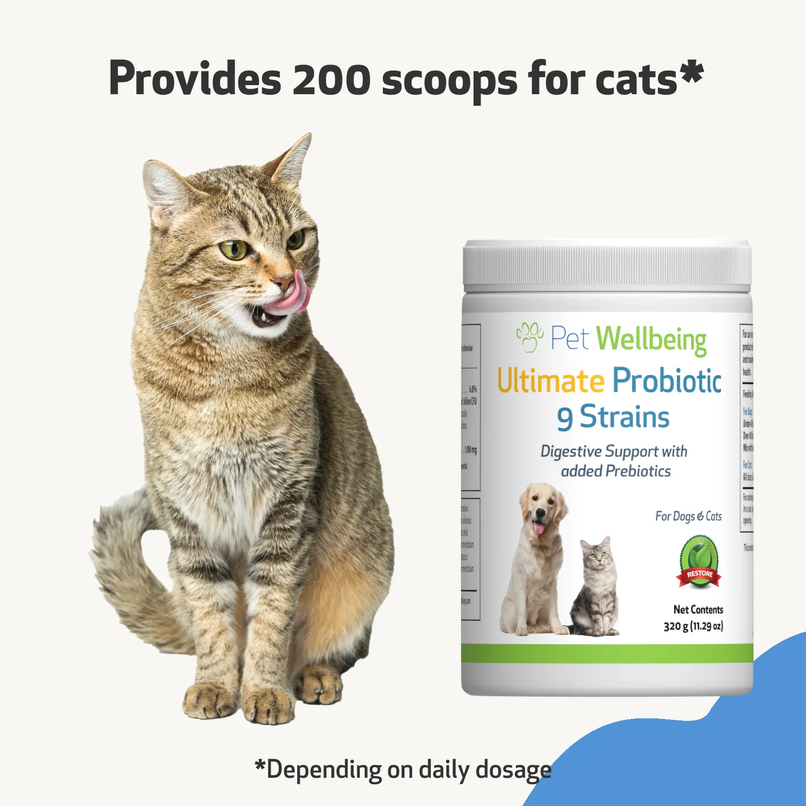Ultimate Probiotic 9 Strains with Prebiotics - Gut Microbiome Health for Cats