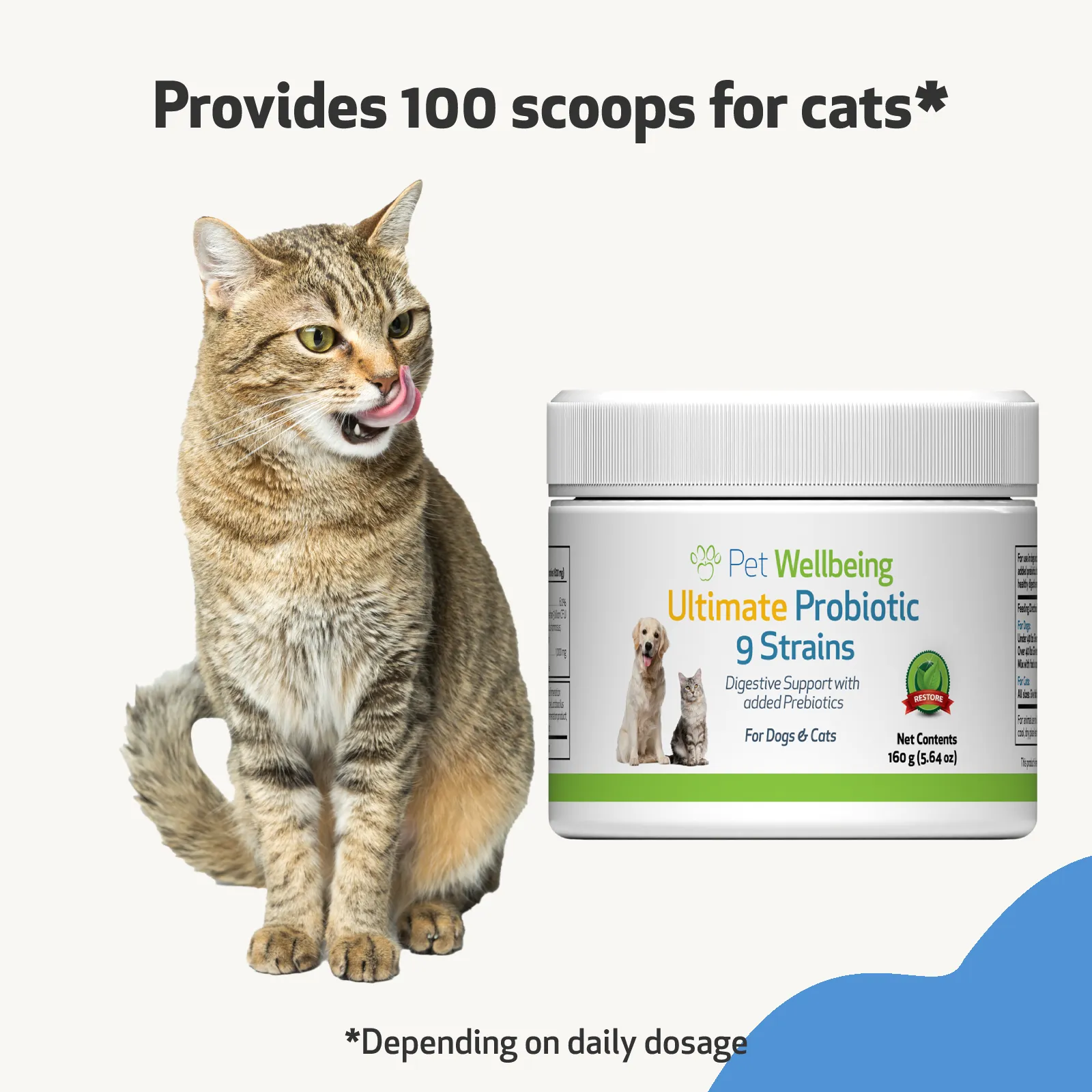 Ultimate Probiotic 9 Strains with Prebiotics - Gut Microbiome Health for Cats