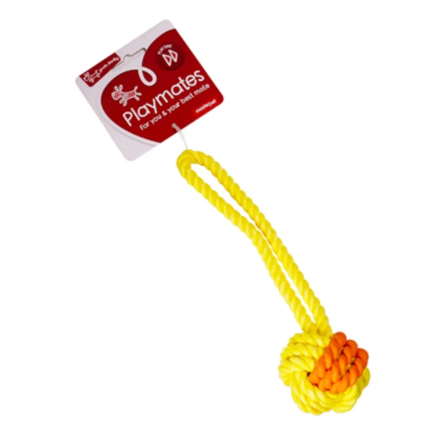 Yours Droolly Rubber Rope Ball Tug