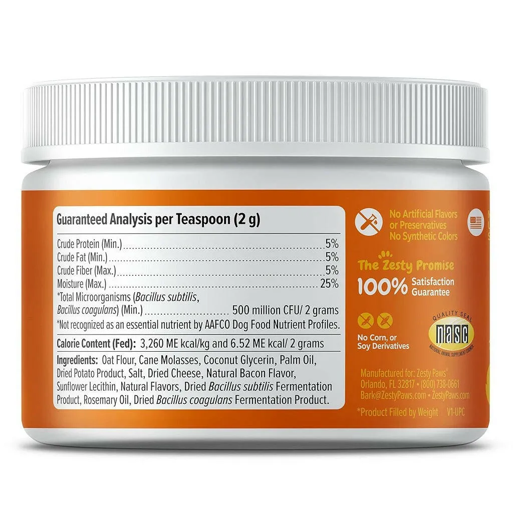 Zesty Paws Pill Wrap Probiotic Paste Bacon Flavor Digestive Support for Dogs (4.2 oz)